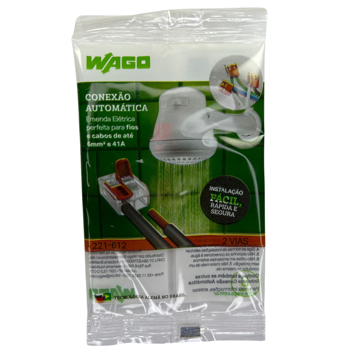 Kit 3 Unid Conectores Chuveiro Motor Ar  Cond 221-612 Wago