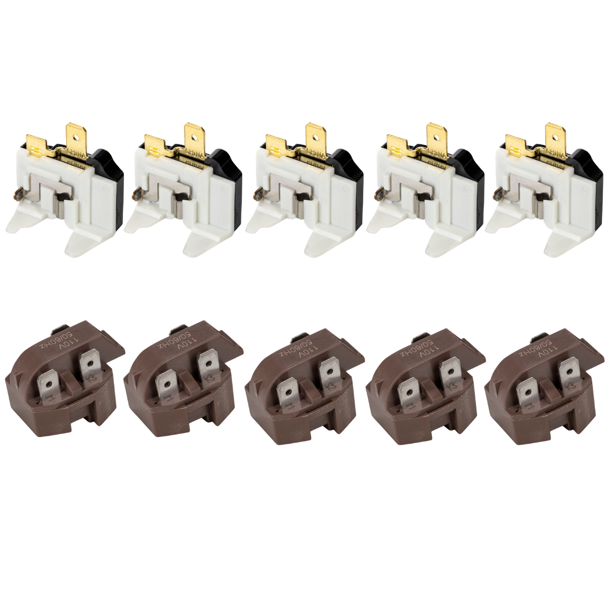 Kit 5 Rele Ptc + 5 Protetor Termico Universal Geladeira 110v