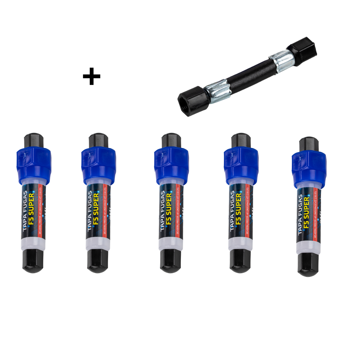 Kit 5 Tapa Fugas F5 Super Seringa 8ml + 1 Mangueira Aplicadora de Brinde