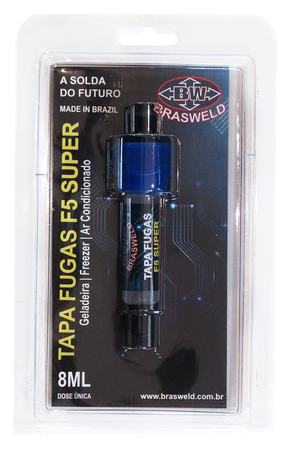 Kit 5 Tapa Fugas F5 Super Seringa 8ml + 1 Mangueira Aplicadora de Brinde